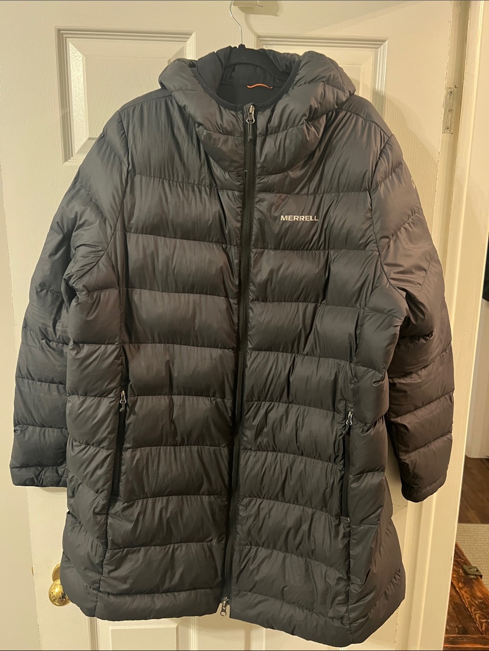 Merrell Women's Black Hooded Packable Puffer Jacket
